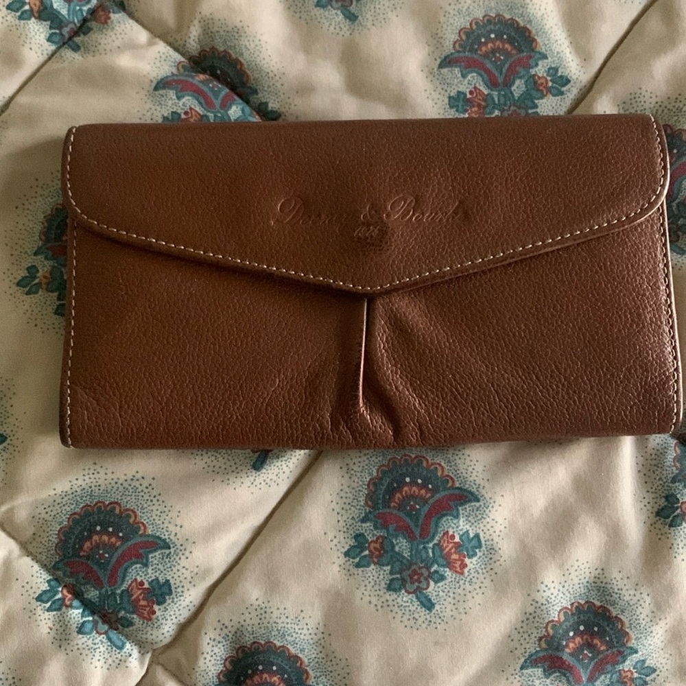 Leather wallet with check book holder